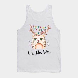 Watercolor - Mildly impressed Ho Ho Ho cat Tank Top